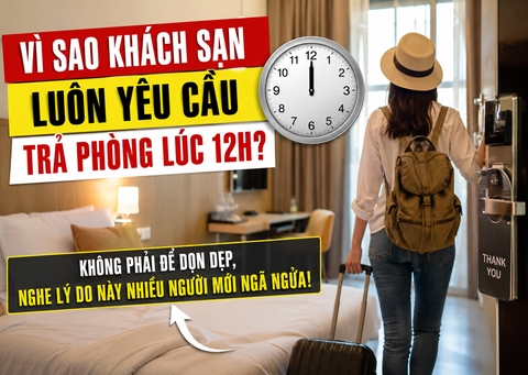 Vì sao khách sạn luôn yêu cầu trả phòng lúc 12h, không phải để dọn dẹp, nghe lý do này nhiều người mới ngã ngửa