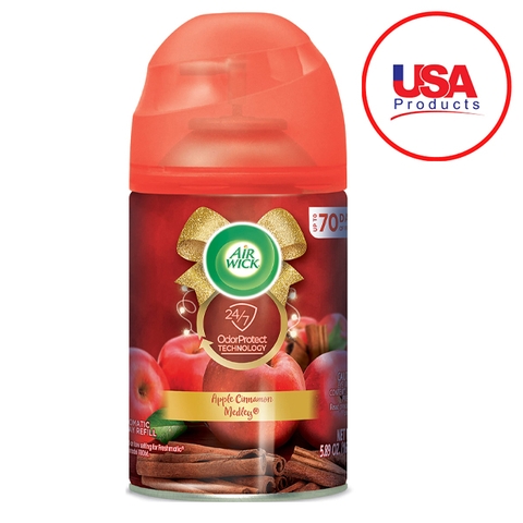 Lõi Tinh Dầu Air Wick Freshmatic Refill Apple Cinamon , Thay Thế  Máy Xịt Phòng Tự Động (Mỹ)