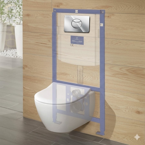Mặt nạ xả của bồn cầu gắn tường Villeroy & Boch ViConnect Vietceramics (Đức)