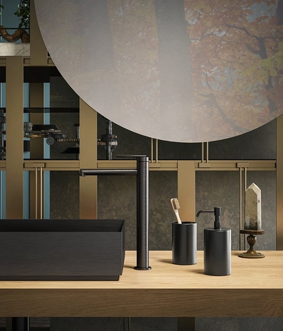 Vòi chậu rửa một lỗ thân cao gắn bàn Gessi Ingranaggio Vietceramics (Ý)