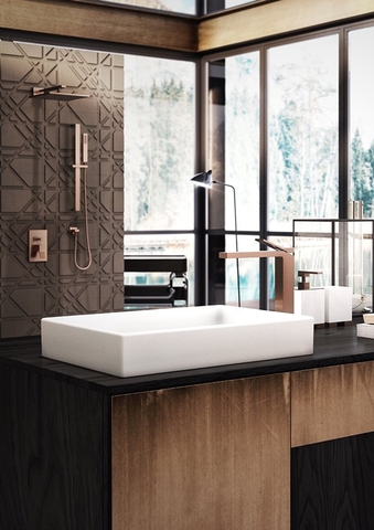 Mặt nạ điều khiển sen tắm hai chức năng gắn tường Gessi Rettangolo K Vietceramics (Ý)