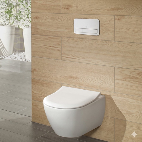Mặt nạ xả của bồn cầu gắn tường Villeroy & Boch ViConnect Vietceramics (Đức)