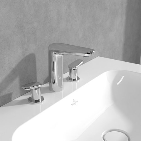 Vòi chậu rửa ba lỗ thân thấp gắn bàn Villeroy & Boch Antao Vietceramics (Ý)