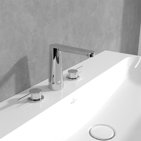 Vòi chậu rửa ba lỗ thân thấp gắn bàn Villeroy & Boch Conum Vietceramics (Ý)