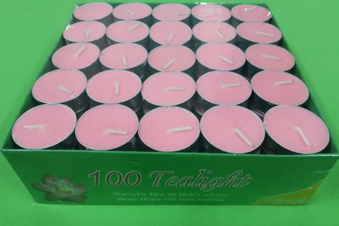 Hộp Tealight 100 viên hồng