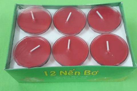 Nến bơ đỏ 12 cốc nhựa