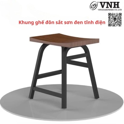 KHUNG GHẾ ĐÔN SẮT SƠN ĐEN TĨNH ĐIỆN - VNH350450