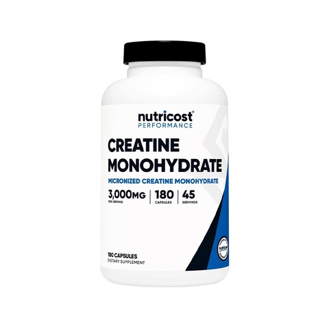 Nutricost Creatine Monohydrate Micronized 3000 mg, 180 Capsules