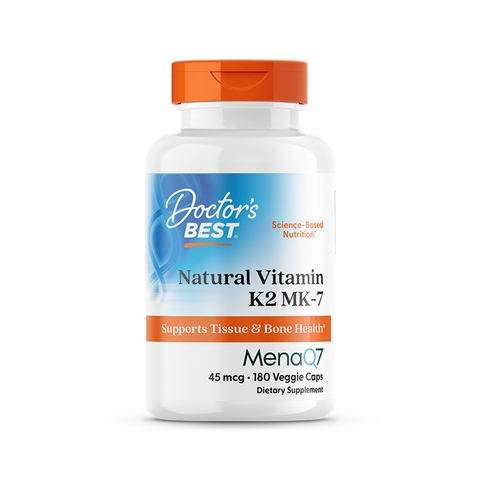 Doctor's Best Natural Vitamin K2 with MenaQ7 45mcg, 180 Veggie Caps
