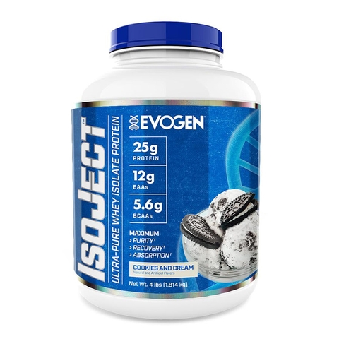 Evogen IsoJect Ultra-Pure Whey Isolate Protein, 4 Lbs (55 Servings)