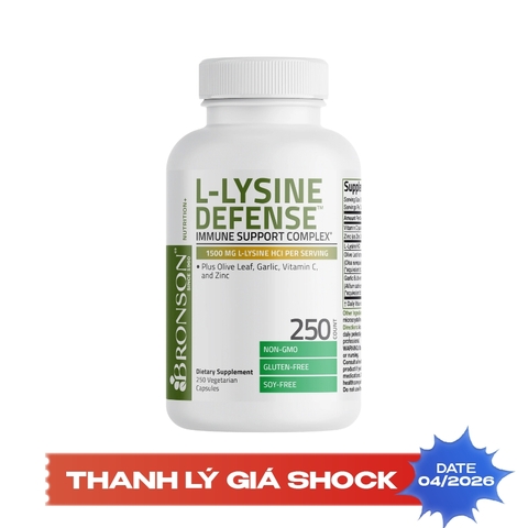 Bronson L-Lysine Defense Complex - 1500 mg, 250 Veg Capsules