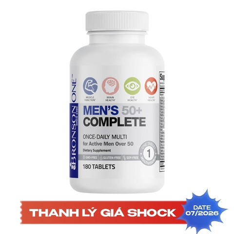 Bronson ONE™ Men's 50+ Complete Once-Daily Multivitamin, 180 Tablets