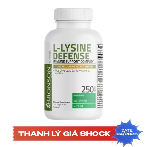 Bronson L-Lysine Defense Complex - 1500 mg, 250 Veg Capsules
