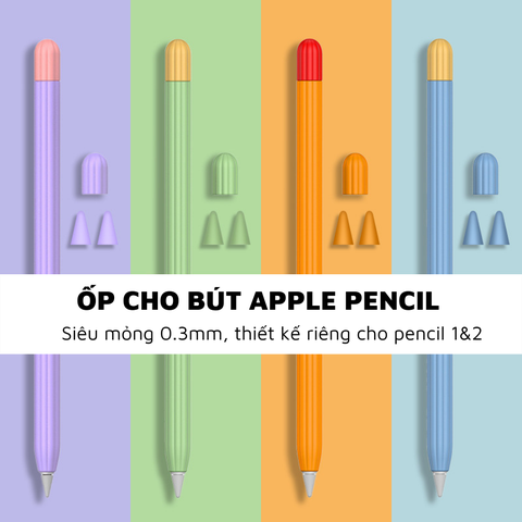 Ốp Bút Pencil 1 2, Chất Liệu Silicone Siêu Mỏng 0.3mm