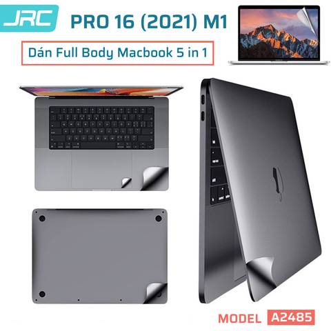 Bộ Dán Macbook Pro 16 inch M1/MAX Full 5 IN 1 JRC