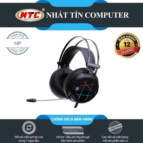 Tai nghe chụp tai chuyên game HP H160G led đa màu - chuyên techno/mix (Đen)