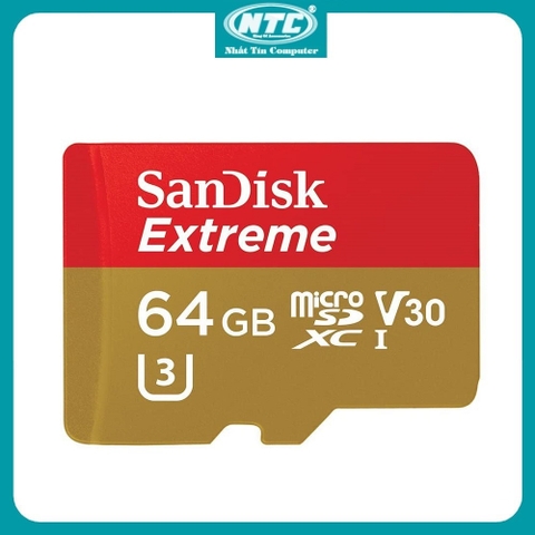 Thẻ nhớ MicroSDXC SanDisk Extreme 64GB U3 4K V30 R170MB/s W90MB/s (Vàng) Nhất Tín Computer