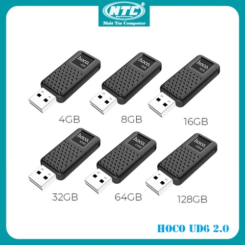 USB 2.0 Hoco UD6 Intelligent 128GB / 64GB / 32GB / 16GB / 8GB (Đen)