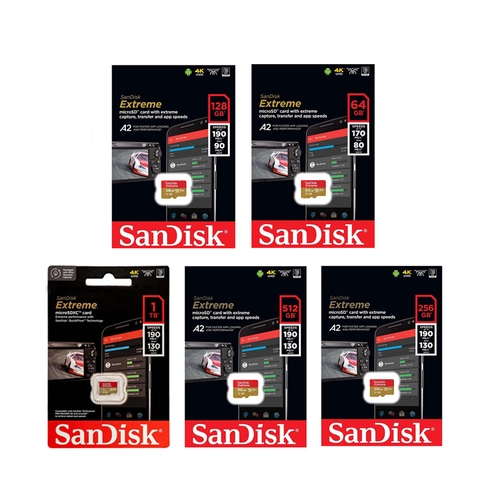 Thẻ nhớ MicroSDXC SanDisk Extreme V30 U3 4K A2 64GB / 128GB / 256GB / 512GB / 1TB đọc 190MB/s ghi 130MB/s (Vàng)
