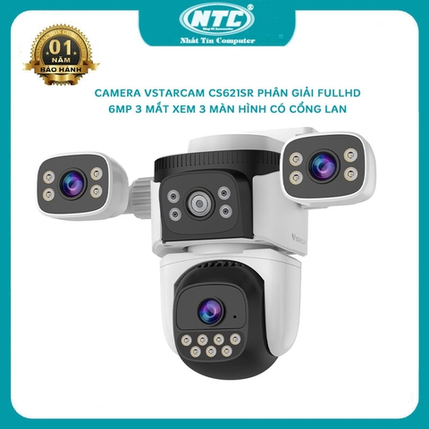Camera IP wifi ngoài trời VSTARCAM CS621SR phân giải 6MP FullHD 1008P Zoom 5x - xem cùng lúc 3 màn hình