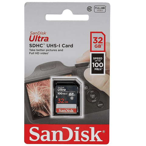 Thẻ nhớ Máy Ảnh SDHC SanDisk Ultra 32GB 100MB/s Class 10 (xanh đen)