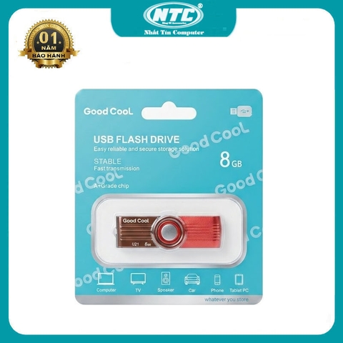 USB 2.0 GOOD COOL U21 8GB nắp xoay tốc độ đọc 20MB/s ghi 10MB/s (xanh)