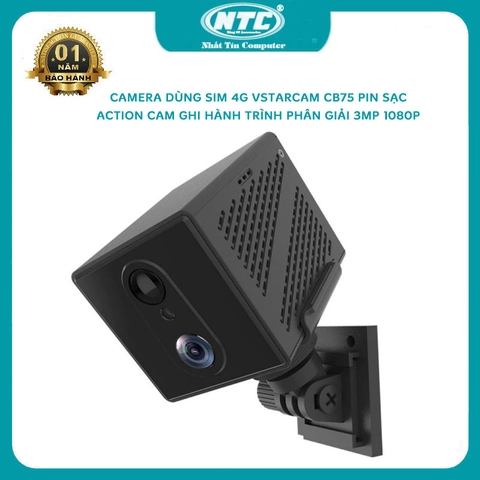 Camera giám sát mini dùng sim 4G Vstarcam CB75 phân giải 1080P 3MP pin 3000mah - cam action lưu hành trình
