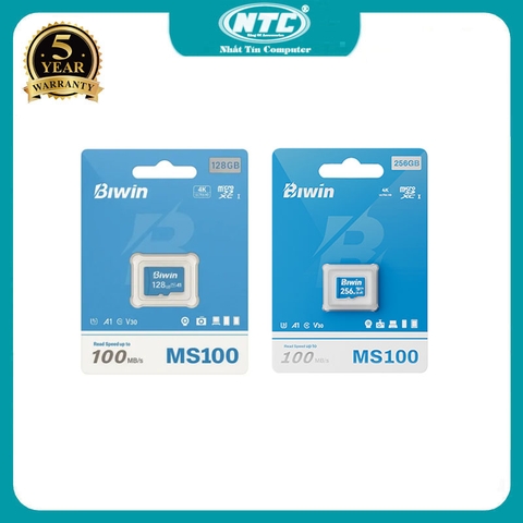 Thẻ nhớ microSDXC BIWIN 256GB / 128GB UHS-I U3 V30 Đọc 100MB/s, Ghi 50MB/s (xanh)
