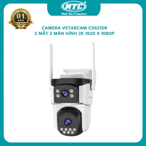 Camera IP wifi ngoài trời VStarcam CS621DR phân giải 2K 1920x1080p - tích hợp 2 màn hình có ONVIF
