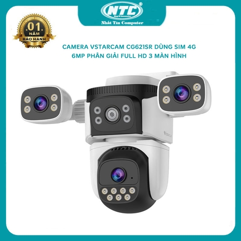Camera dùng sim 4G ngoài trời VSTARCAM CS621SR phân giải 6MP FullHD 1008P Zoom 5x - xem cùng lúc 3 màn hình