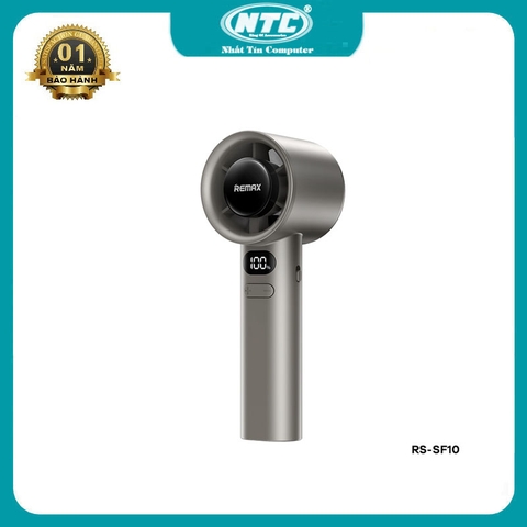 Quạt cầm tay mini Remax RS-SF10 khả năng điều chỉnh 120 cấp độ gió, Pin 1800mAh, tối đa 8h tùy mức