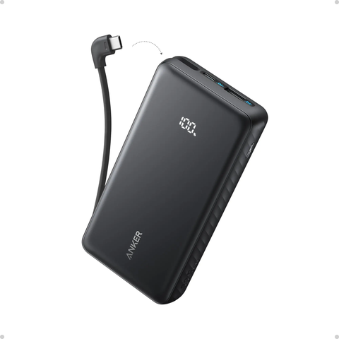 (Có 3C) Pin Dự Phòng ANKER Zolo A110E 20000mAh / A110D 10000mAh Cáp TypeC, Cổng TypeC và USB-A PD 22.5W (Đen)