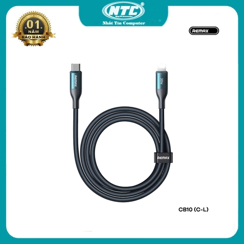 [TỰ NGẮT SẠC] Cáp sạc nhanh 65W Remax CB10 TypeC to TypeC bọc dù dài 1.2m chống dứt - truyền data và led báo pin