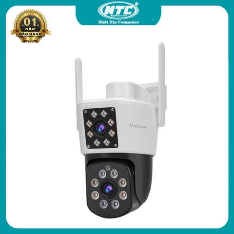Camera IP wifi ONVIF ngoài trời Vstarcam C662DR phân giải fullHD 1080p thiết kế 2 màn hình có cổng LAN