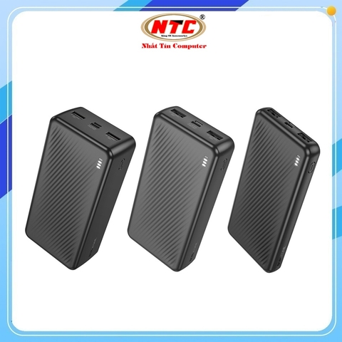 Pin dự phòng Borofone BJ55 10000mAh / BJ55A 20000mAh / BJ55B 30000mAh Output 2 cổng USB-A, Input TypeC và MicroUSB (Đen)