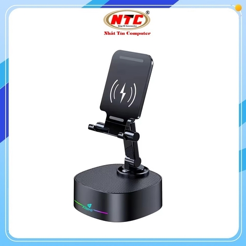 Loa bluetooth kiêm giá đỡ điện thoại và sạc không dây Kisonli M-5 công suất 8W (Màu Random)