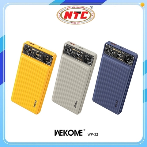 Pin dự phòng WEKOME WP-32 10000mAh USB-A 2.1A, TypeC 2A