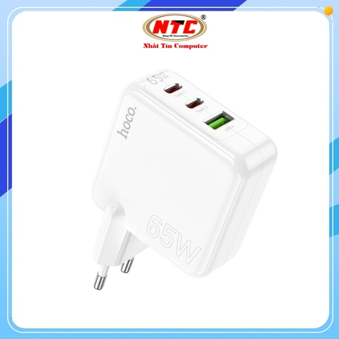 Cốc sạc nhanh 3 cổng Hoco C115A / C115 hỗ trợ USB QC3.0 và 2 cổng TypeC PD max 65W (Trắng)