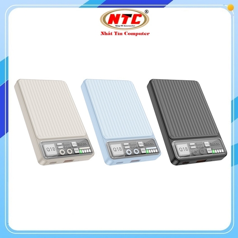 Pin dự phòng không dây Hoco Q18 10000mAh Wireless Charge 15W, QC 3.0 22.5W và TypeC PD 20W