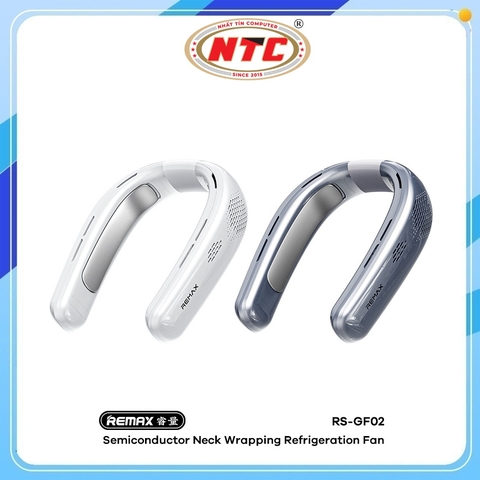 Quạt Đeo Cổ Sò Lạnh tích điện Remax RS-GF02 pin 4000mAh dùng tối đa 8H, 3 cấp độ gió và độ lạnh