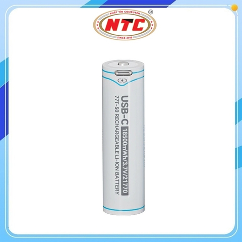Pin Sạc 21770 Li-ion 3.7V Beston 77T-50 5000mAh, Có cổng TypeC In/Out trên Pin (Xám)