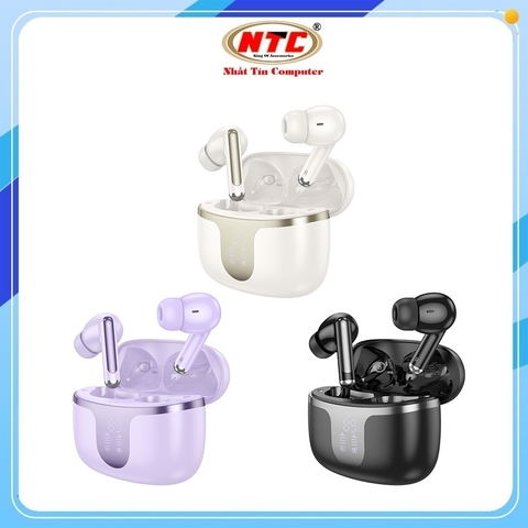 Tai nghe Bluetooth TWS Hoco EQ10 Plus W5.4, Giảm ồn ANC + ENC, Pin 7H, Màn hình LCD Dock sạc