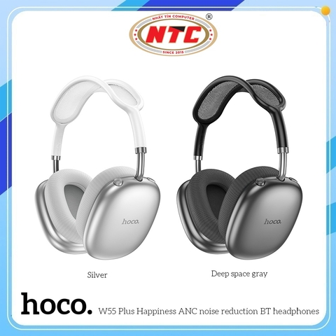 Tai Nghe Bluetooth chụp tai Hoco W55 Plus V5.4, Pin dùng 90H, Chống ồn chủ động ANC