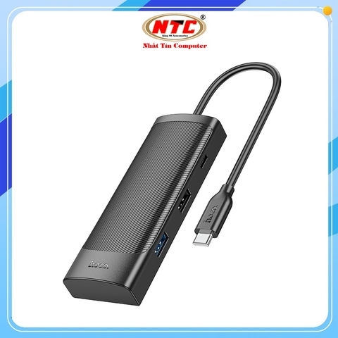 Bộ chia cổng 7-IN-1 Hoco HB43 Type-C sang USB3.0 + USB2.0 + USB-C + SD + TF + USB-C PD100W + HDTV (Đen)