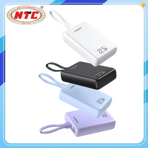 Pin dự phòng Pisen Quick TP-D103 20000mAh TypeC PD in/out 20W / USB-A QC3.0 22.5W, Kèm Cáp TypeC to Lightning ngắn, Có 3C