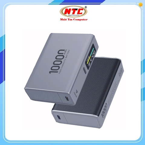 Pin dự phòng mini PHANTOM P56 10000mAh Cell pin Li-on 21700, TypeC PD 20W và QC3.0 22.5W (Xám)
