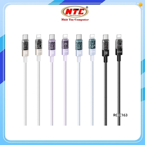 Cáp sạc nhanh Remax RC-C163 TypeC to Lightning PD 30W, dài 1,2M (màu Random)