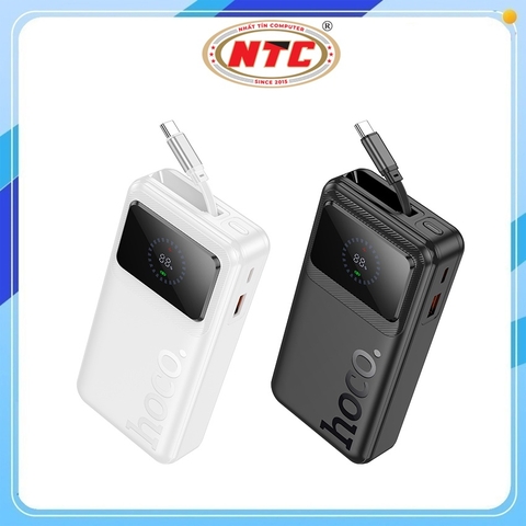 Pin dự phòng Hoco Q41 20000mAh USB-A 22.5W, Cáp rút TypeC và USB-C PD 20W, Màn hình LCD báo pin