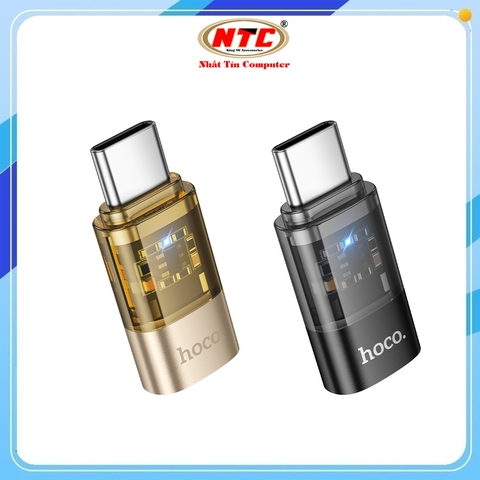 Đầu chuyển đổi LN to TypeC Hoco UA36D Hỗ trợ truyền Data, Sạc max 3A, Có đèn Led báo hiệu (màu Random)