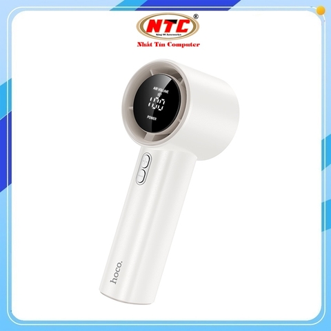 Quạt tích điện cầm tay Hoco HX64 5 mức gió, Pin 3600mAh, Thiết kế nhỏ gọn (Trắng)